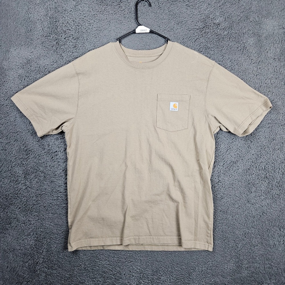 Carhartt‎ Mens Original Fit Pocket T-Shirt Tan Khaki Short Sleeve Size L